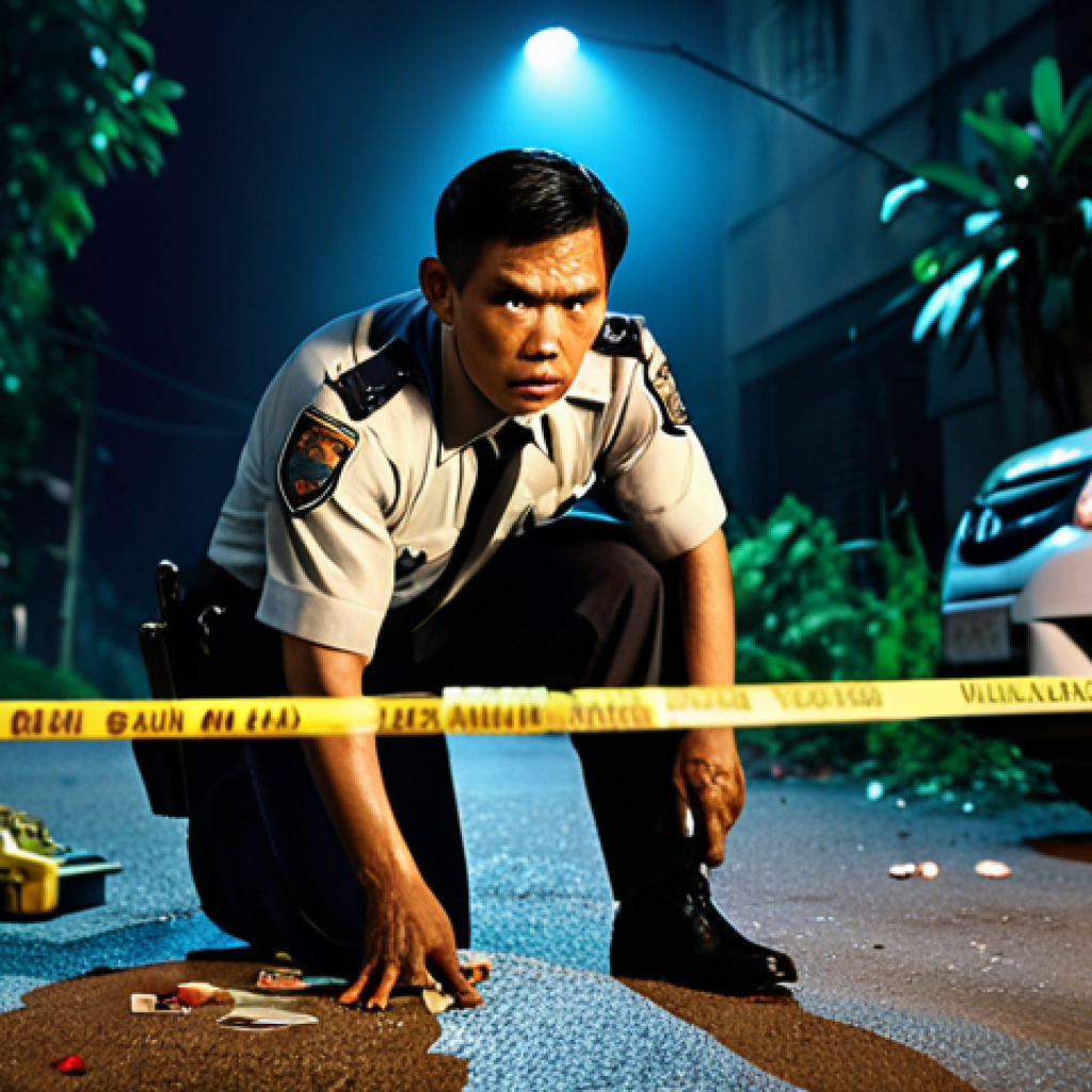 Leading Duo Solving a Crime**

*Prompt:* "Dramatic scene, Thai detective and journalist, intense gazes, investigating a crime scene at night, police tape, cinematic lighting, realistic, 8k"

**