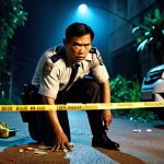 Leading Duo Solving a Crime**

*Prompt:* "Dramatic scene, Thai detective and journalist, intense gazes, investigating a crime scene at night, police tape, cinematic lighting, realistic, 8k"

**